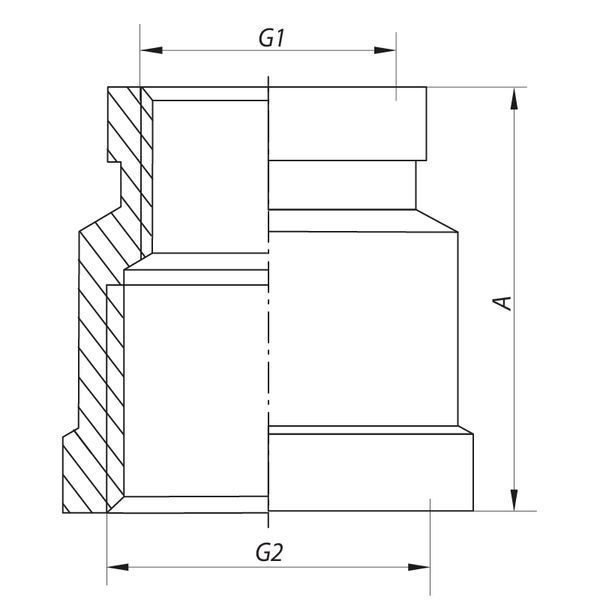 Муфта редукційна 1"х1-1/4" (хром) Koer KF.C1012.chr (KF0123)