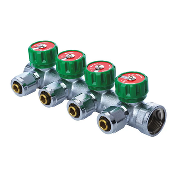 Колектор вентильний з фитингом Koer KR.1121-4 3/4"x4 ways (KR2652) KR2652 фото