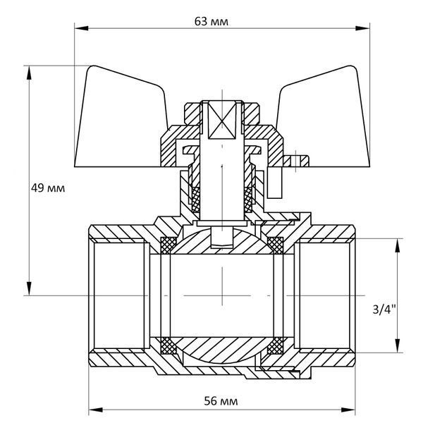 Кран кульовий Koer 3/4" ГГМ (KR.217) (KR0040)