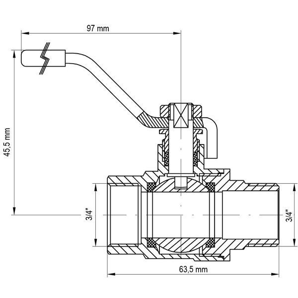 Кран кульовий Koer 3/4" ГШР (KR.215) (KR0044) KR0044 фото