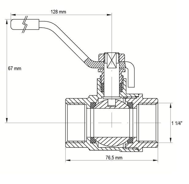 Кран кульовий Koer 1 1/4" ГГР газ (KR.214.G) (KR0115)