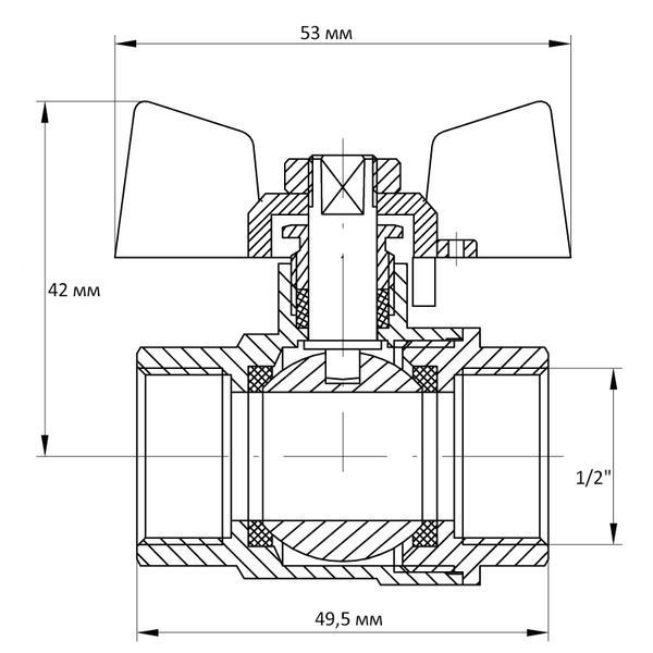 Кран кульовий Koer 1/2" ГГМ (KR.217.B) синій (KR2719) KR2719 фото
