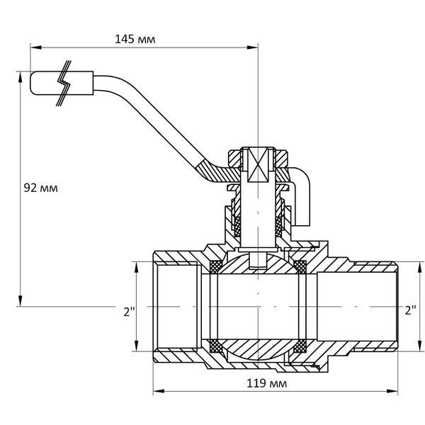 Кран кульовий Koer 2" ГШР (KR.215) (KR0039)