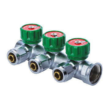 Колектор вентильний з фитингом Koer KR.1122-3 1"x3 ways (KR2654) KR2654 фото