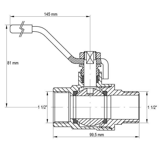 Кран кульовий Koer 1 1/2" ГШР газ (KR.215.G) (KR0126) KR0126 фото